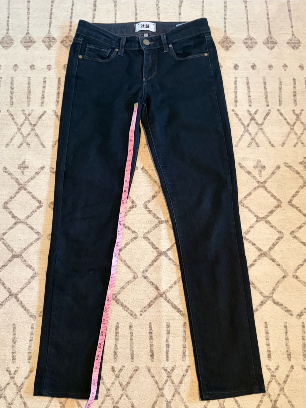 PAIGE Skyline Skinny Jeans 25 Dark Wash Mid Rise Stretch Denim Womens - Picture 3 of 10